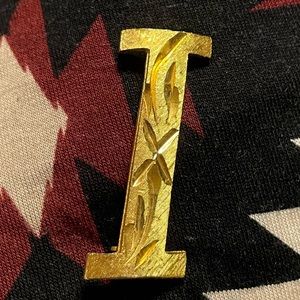 Vintage Gold Tone Initial Mamselle Brooch